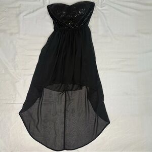 Lovely Day Black Sequin High Low Dress